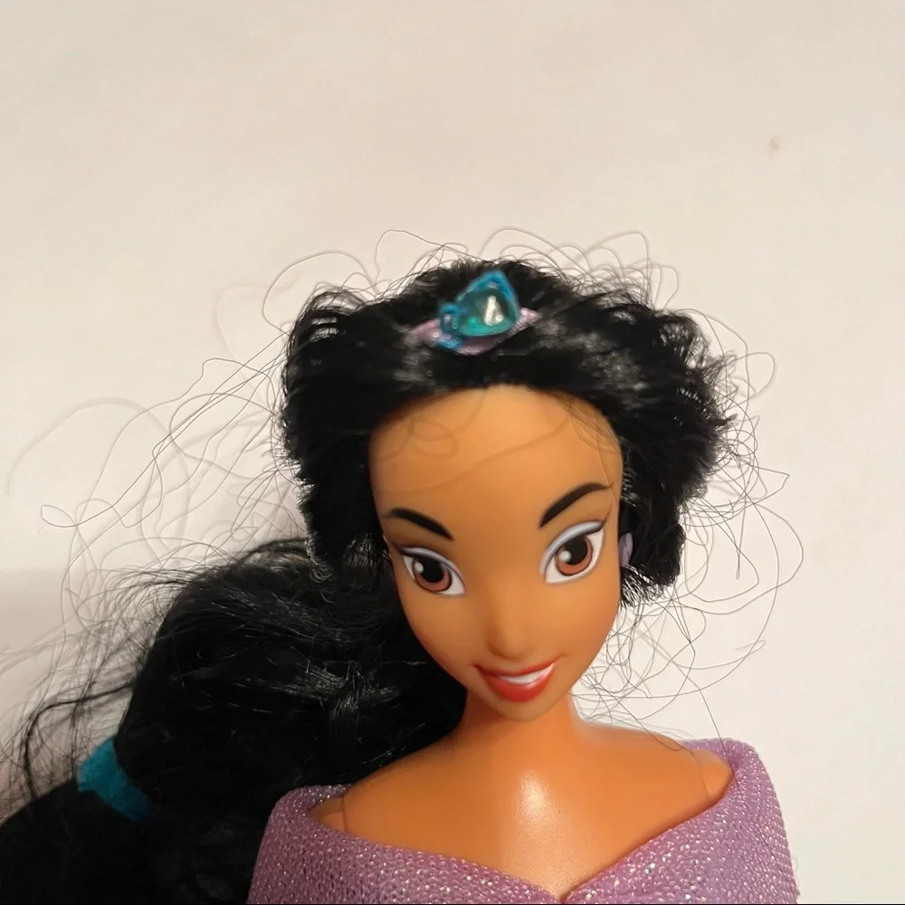 Disney Princess Jasmine from Aladdin Wearing Purple Outfit with Slippers